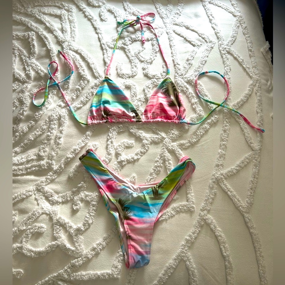 Frankie's Bikinis Tropical Print Bikini Bottoms